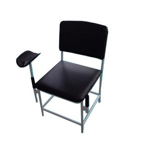 Cadeira P/Coleta De Sangue C/Suporte De Braço Estofado Preto
